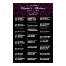 Wedding Seating Chart Poster Pink Floral