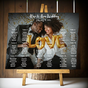 Wedding seating chart poster with photo