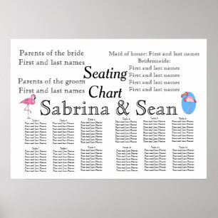 Wedding Seating Chart Romantic Custom Personalize