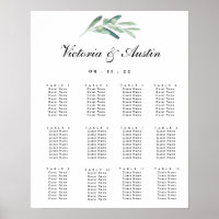 Wedding Seating Chart, Rustic, Olive Branch