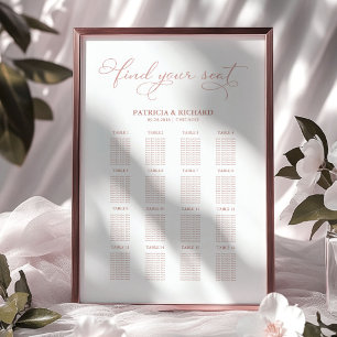Wedding Seating Chart Sign Elegant Script