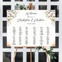 Wedding seating chart sign poster