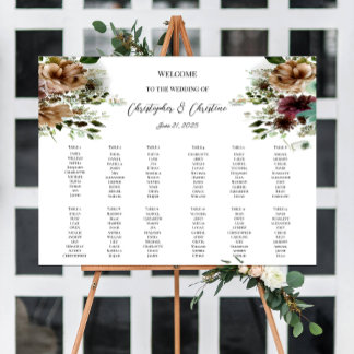 Wedding seating chart sign poster