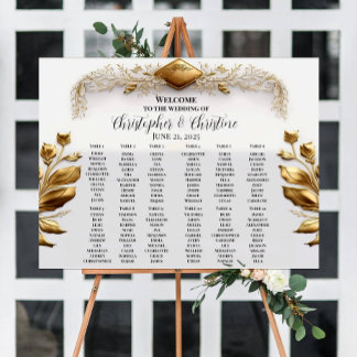 Wedding seating chart sign poster