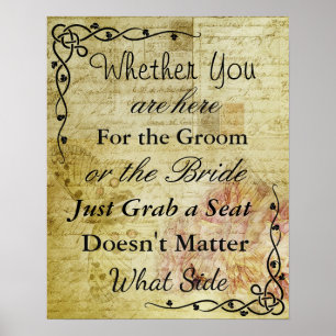Wedding Seating Chart, Sit "wherever"  Poster