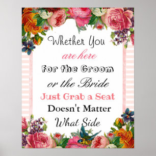 Wedding Seating Chart, Sit "wherever" Poster