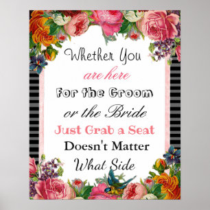 Wedding Seating Chart, Sit "wherever"  Poster