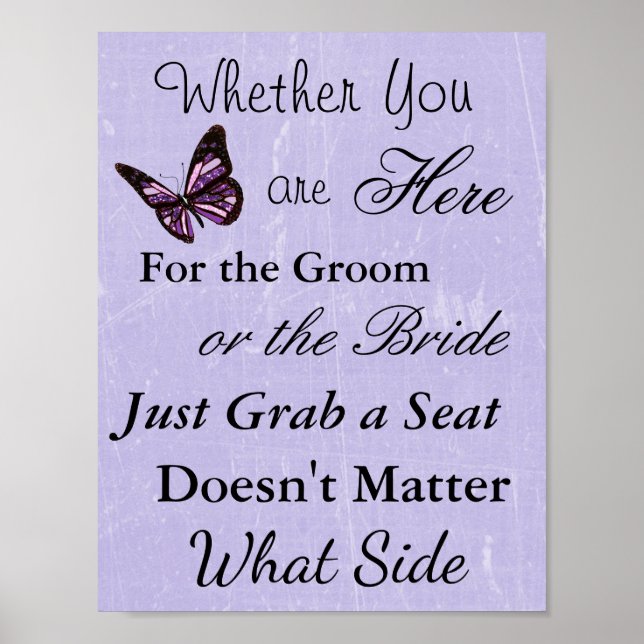 Wedding Seating Chart, Sit "wherever" Poster (Front)