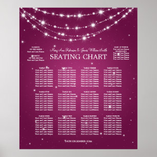 Wedding Seating Chart Sparkling Chain Pink