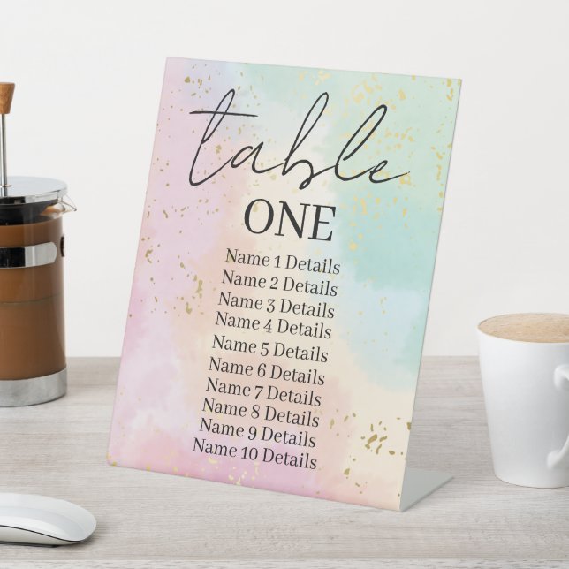 Wedding Seating Chart Table Number Add Guest Names Pedestal Sign (In SItu)