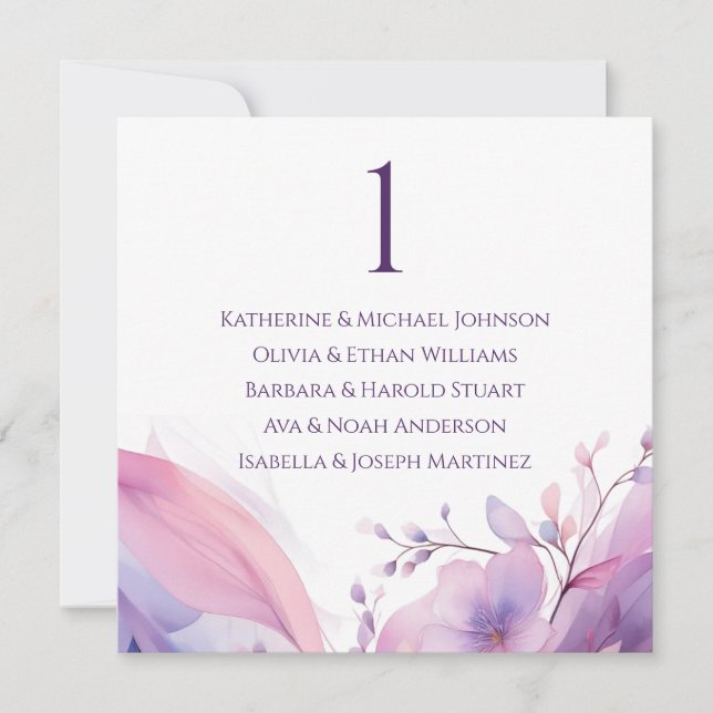 Wedding Seating Chart- Watercolor Cherry Blossoms Invitation (Front)