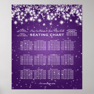 Wedding Seating Chart Winter Sparkle Purple