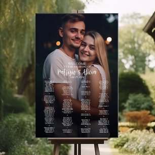Wedding seating chart with photo alphabetical