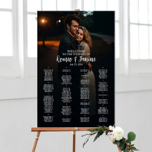Wedding seating chart with photo alphabetical