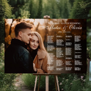 Wedding seating chart with photo alphabetical