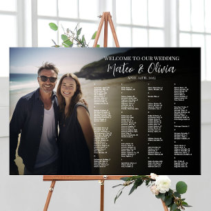 Wedding seating chart with photo alphabetical