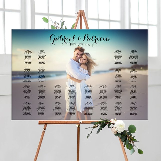 Wedding seating chart with photo editable (Creator Uploaded)