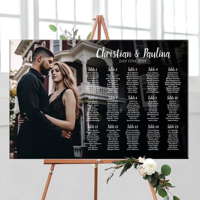 Wedding seating chart with photo elegant (Creator Uploaded)