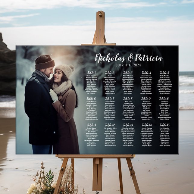 Wedding seating chart with photo elegant modern (Creator Uploaded)