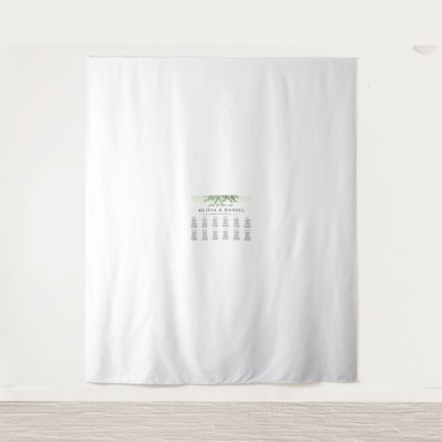 Wedding Seating Charts – Elegant Personalized Rece Tapestry (Front)