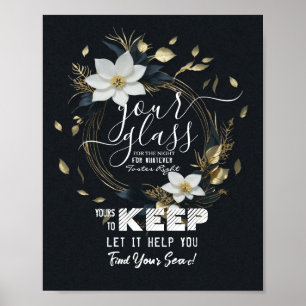 Wedding Seating Glass For The Night Find Your Seat Poster