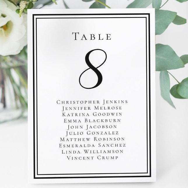 Wedding Seating Guest Table Number Black & White (Wedding Seating Guest Table Number Black & White)