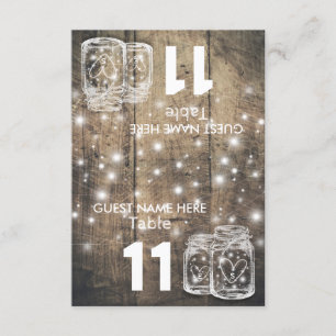 Wedding Seating Place Table Number Mason Jar Light