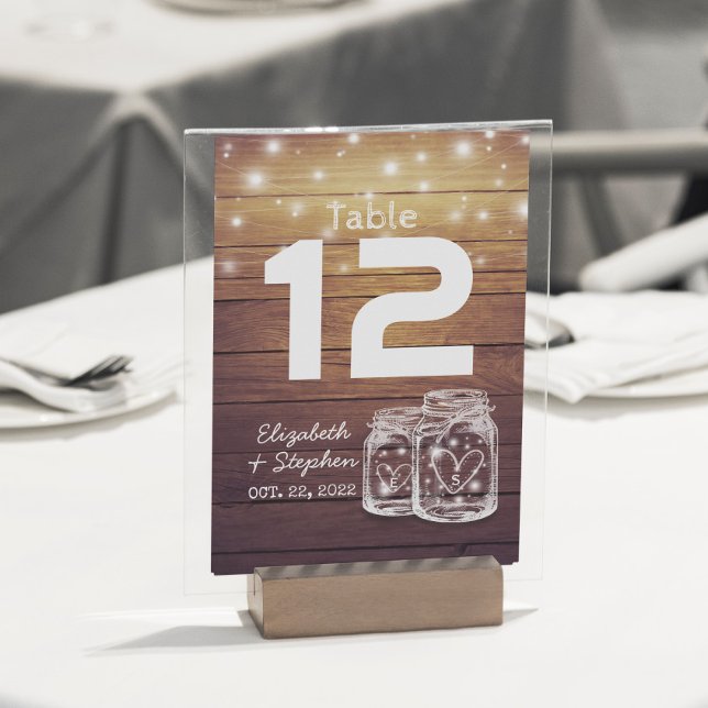 Wedding Seating Place Table Number Mason Jar Light (Creator Uploaded)