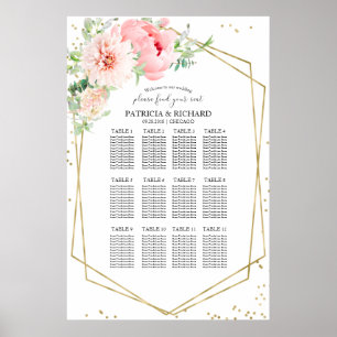 Wedding Seating Plan Elegant Floral Poster