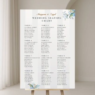 Wedding Seating Sign | Watercolor Blue Lily