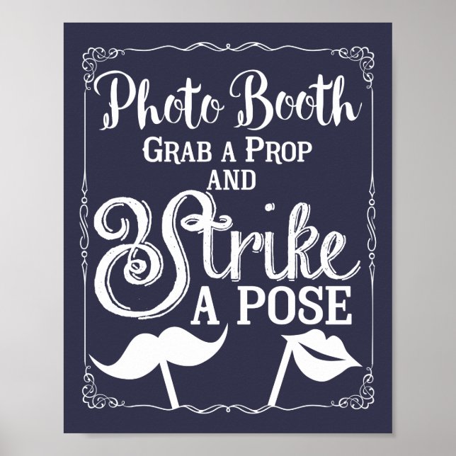 Wedding selfie photo booth sign elegant (Front)