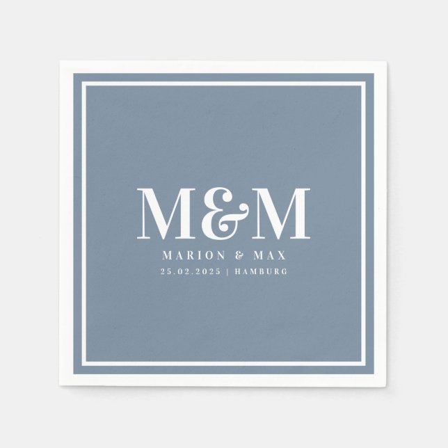 wedding service Dusty Blue 01 Napkin (Front)