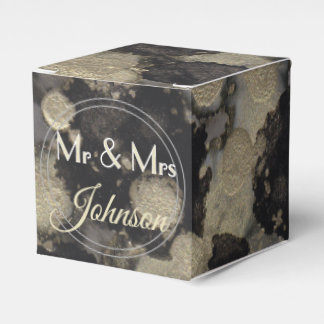 Wedding Shades of Blacks and Golds Classic Favor Box