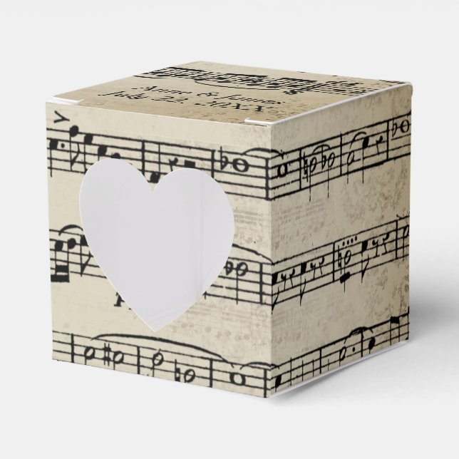 Wedding Sheet Music  Favor Box (Front Side)