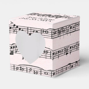 Wedding Sheet Music On Blush Pink Favor Box