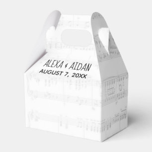 Wedding Sheet Music with Text Favor Box