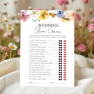 Wedding Shoe Boho Bridal Shower Game Card