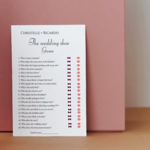 Wedding shoe game bachelorette party game Card