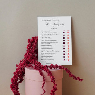 Wedding shoe game bridal shower game card