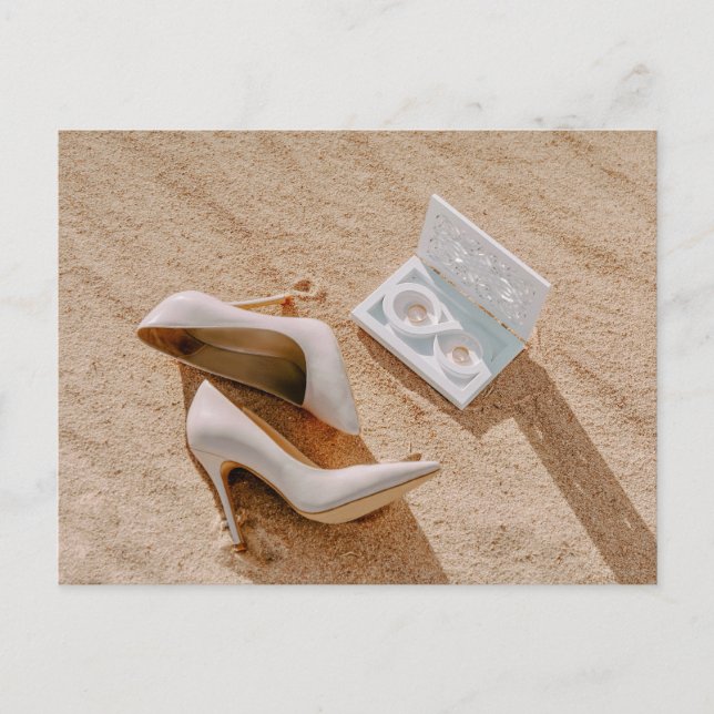 Wedding shoes and two wedding rings  postcard (Front)