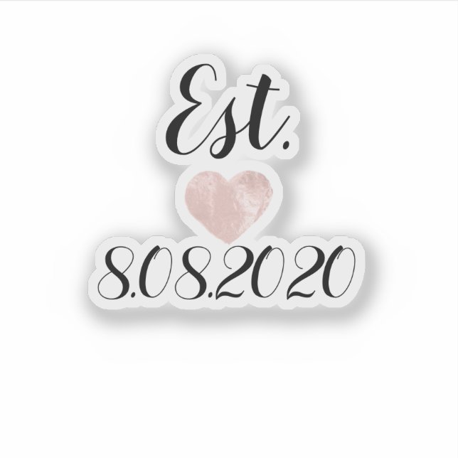 Wedding Shoes Decal Name Date Script Heart Rose (Front)