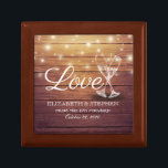 Wedding Shower Champagne Glasses Wood String Light Gift Box<br><div class="desc">Modern Wedding Gift Box Templates - Elegant Lettering Script,  Vintage Champagne Glasses and String Lights on Rustic Wood Background.
A Perfect Design for your Big Day. All text style,  colours,  sizes can be modified to fit your needs!</div>