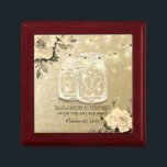 Wedding Shower Floral Mason Jar String Lights Gold Gift Box<br><div class="desc">Modern Wedding Gift Box Templates - Elegant Floral Faux Gold Foil Script,  Mason Jar and String Lights on Faux Gold Foil Background.
A Perfect Design for your Big Day. All text style,  colours,  sizes can be modified to fit your needs!</div>