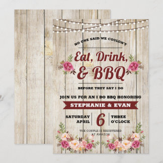 Wedding shower I Do BBQ Invitation 5x7