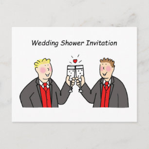 Wedding Shower Invitation for two grooms. Postcard