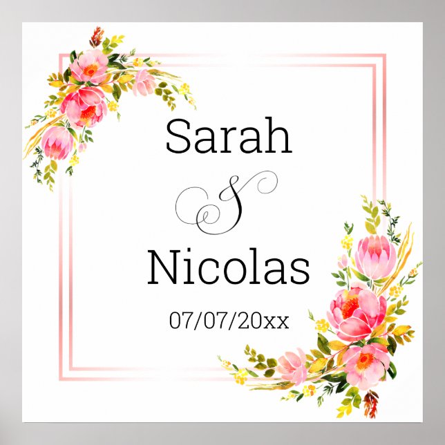 Wedding shower wall poster personalized (Front)