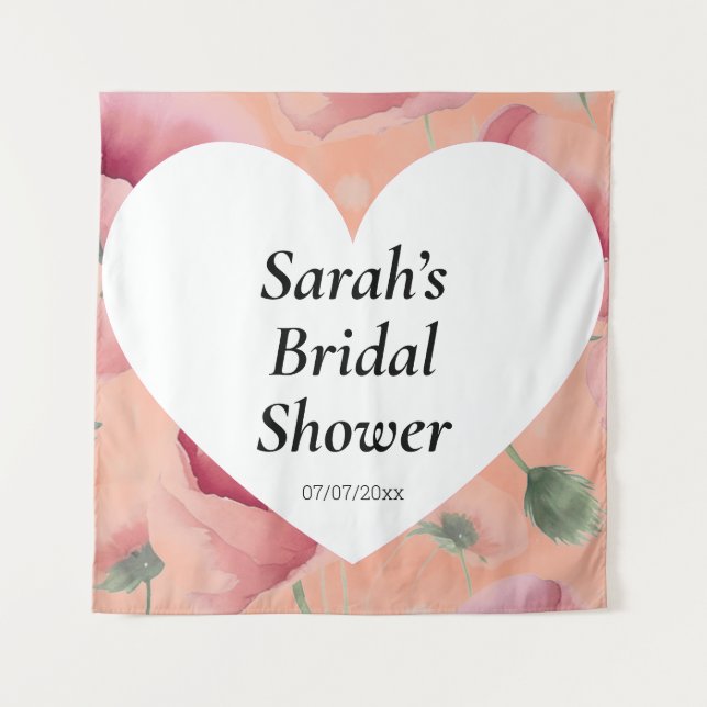 Wedding shower wall poster personalized tapestry (Front)
