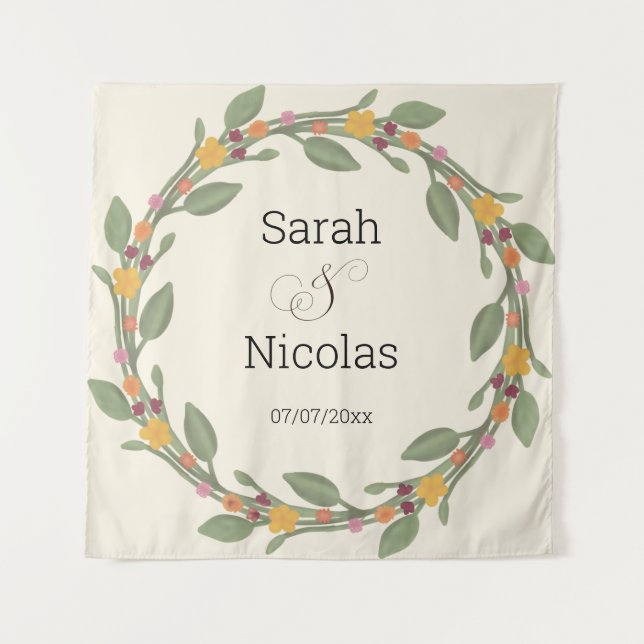 Wedding shower wall poster personalized tapestry (Front)