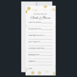 Wedding Shower Wishes Gold Foil Glitter Lights Advice Card<br><div class="desc">Faux Gold Foil Glitter Lights Wishes For Bride And Groom / Newlywed Advice Cards / Bridal Shower Advice Cards / Wedding Advice Cards / Wedding Wishes Cards - perfect for bridal showers and elegant weddings.</div>