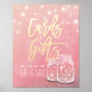 Wedding Sign Cards Gifts Mason Jars String Lights